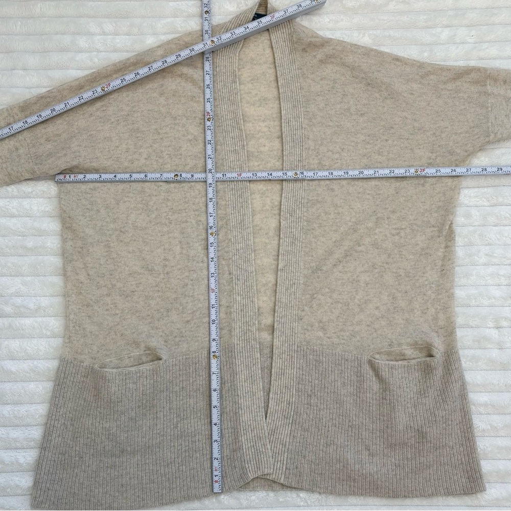 VINCE 100% Cashmere Open Front Cardigan Sweater Cream Neutral Large - Picture 10 of 10